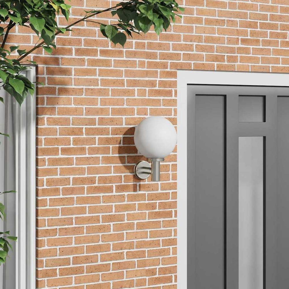 vidaXL Outdoor Wall Light Silver 28 x 25 x 38 cm Stainless Steel and Plastic