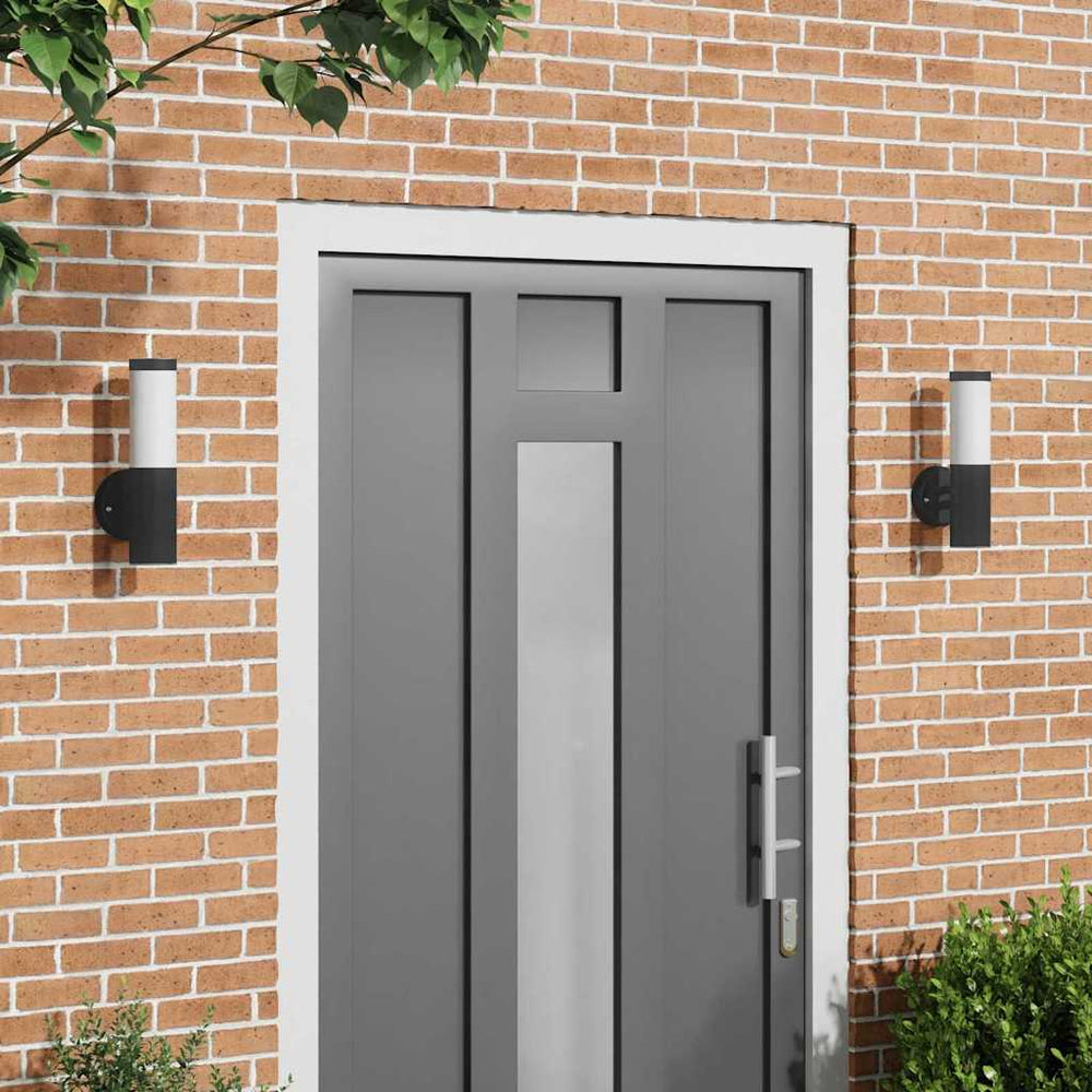 vidaXL Outdoor Wall Lamp 2 pcs Black 15 x 7.5 x 33 cm