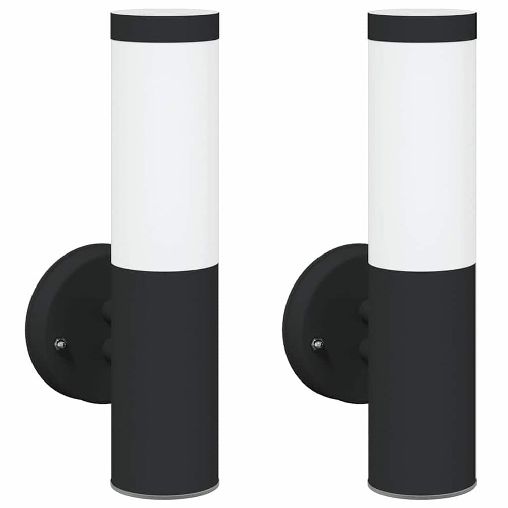 vidaXL Outdoor Wall Lamp 2 pcs Black 15 x 7.5 x 33 cm
