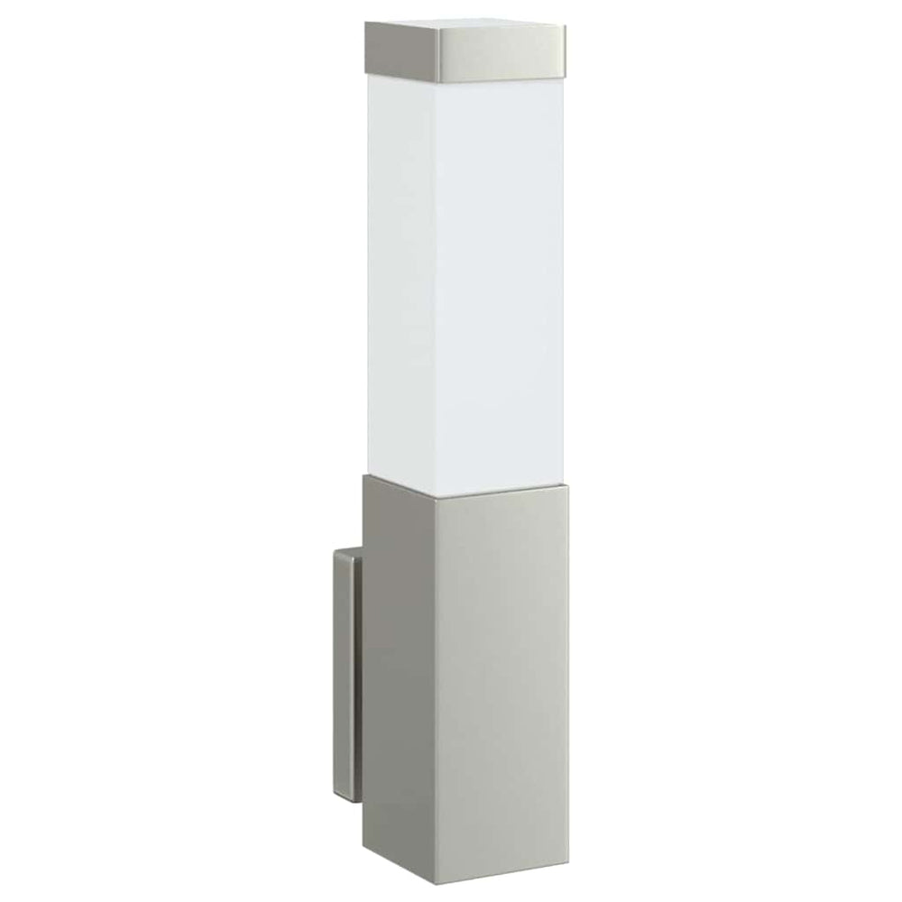 vidaXL Outdoor Wall Light Silver 10.5 x 6 x 33 cm Stainless Steel and Plastic