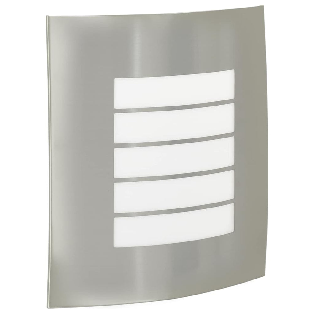 vidaXL Outdoor Wall Light Silver 23.5 x 9 x 26 cm Stainless Steel and Plastic