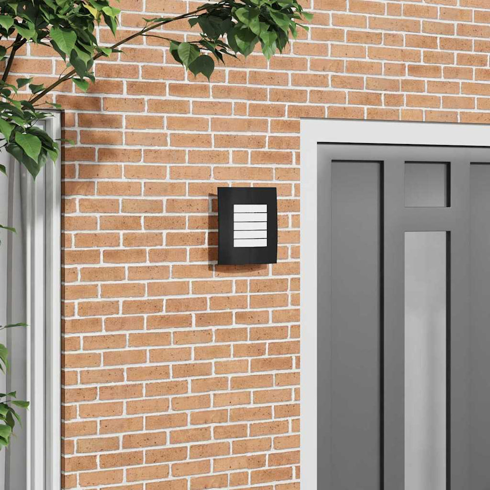 vidaXL Outdoor Wall Light Black 23.5 x 9 x 26 cm Stainless Steel and Plastic