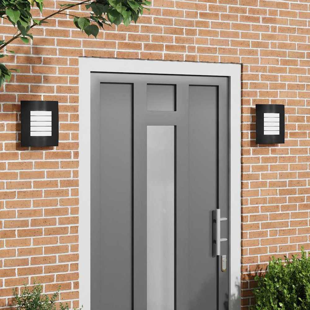 vidaXL Outdoor Wall Lamp 2 pcs Black 23.5 x 9 x 26 cm