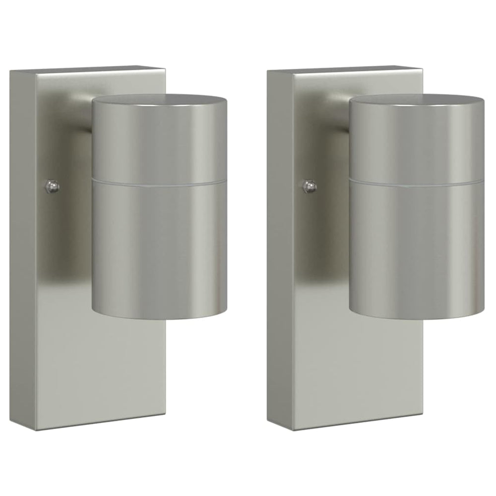 vidaXL Outdoor Wall Light 2 pcs Silver 6.5 x 10.5 x 16 cm