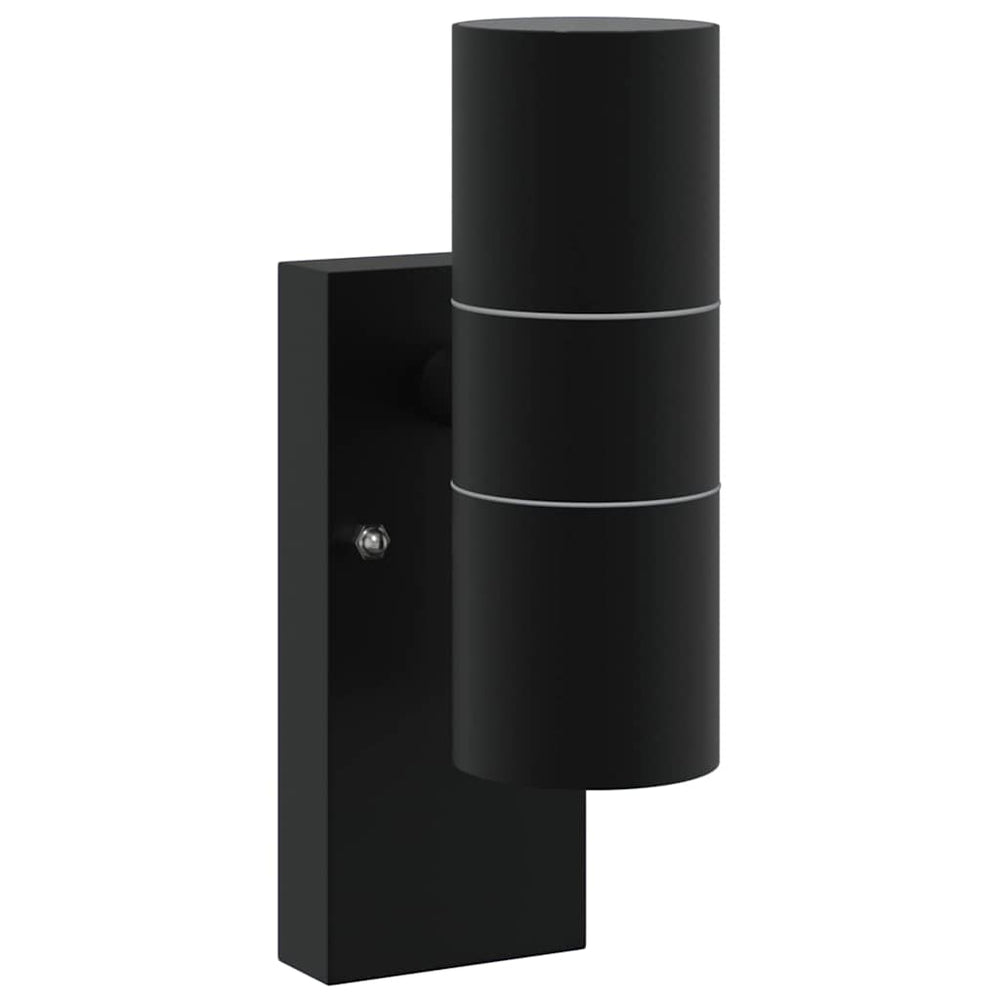 vidaXL Outdoor Wall Light Black 7 x 10 x 22 cm Stainless Steel and Glass