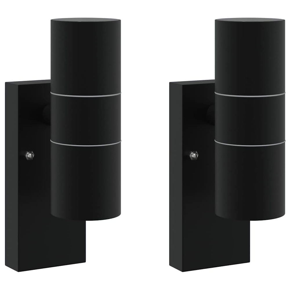 vidaXL Outdoor Wall Light 2 pcs Black 7 x 10 x 22 cm