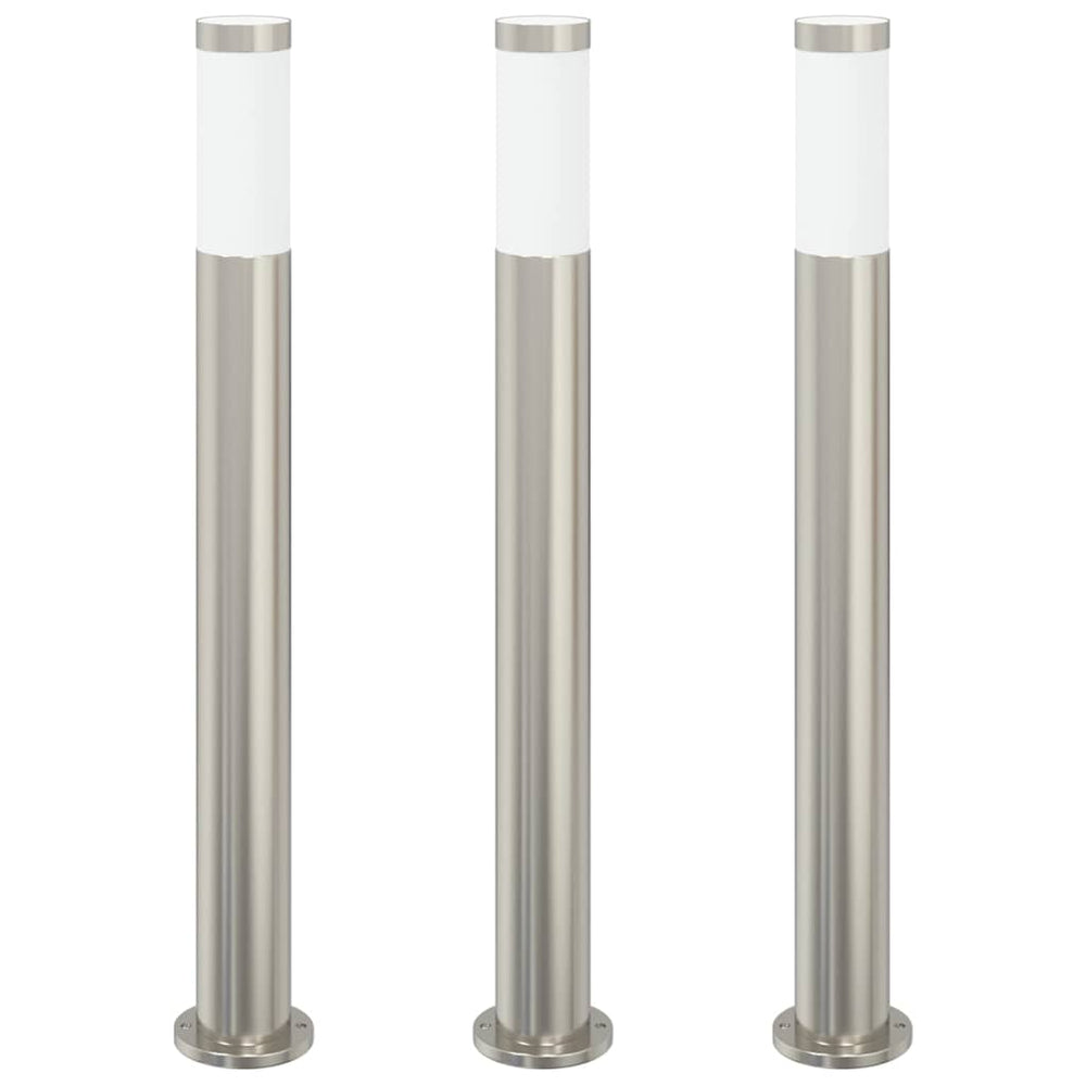vidaXL Bollard Lights 3 pcs 80 cm Stainless Steel IP44