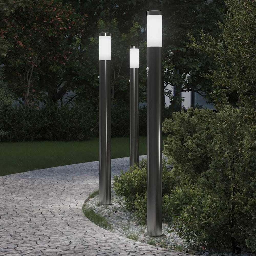 vidaXL Bollard Lights with Sensor 3 pcs 110 cm Stainless Steel IP44