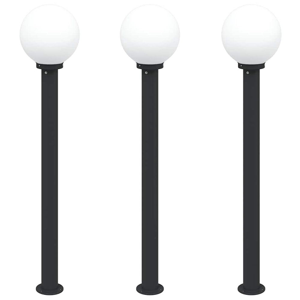 vidaXL Bollard Lights 3 pcs. 120 cm Black IP44