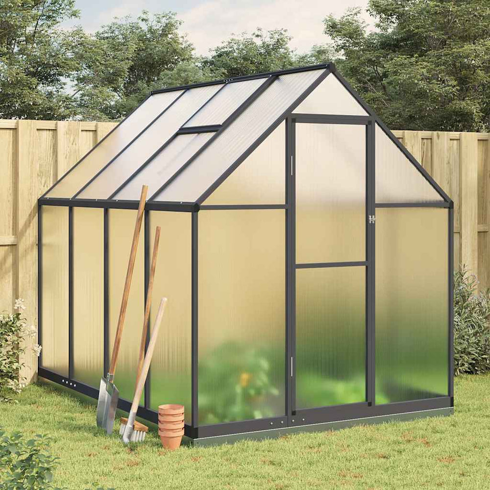 vidaXL Greenhouse with Foundation Anthracite 224x169x202 cm Aluminum