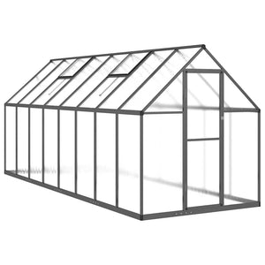 vidaXL Greenhouse with Foundation Frame Anthracite 445x169x195 cm Aluminum