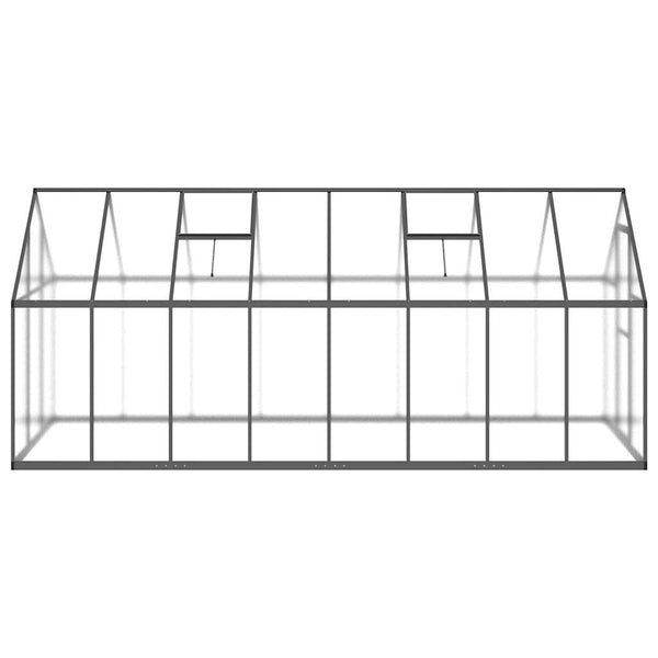 vidaXL Greenhouse with Foundation Frame Anthracite 445x169x195 cm Aluminum