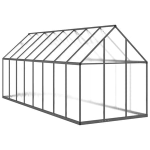 vidaXL Greenhouse with Foundation Frame Anthracite 445x169x195 cm Aluminum