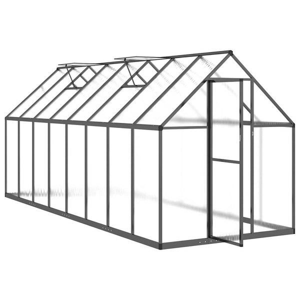 vidaXL Greenhouse with Foundation Frame Anthracite 445x169x195 cm Aluminum
