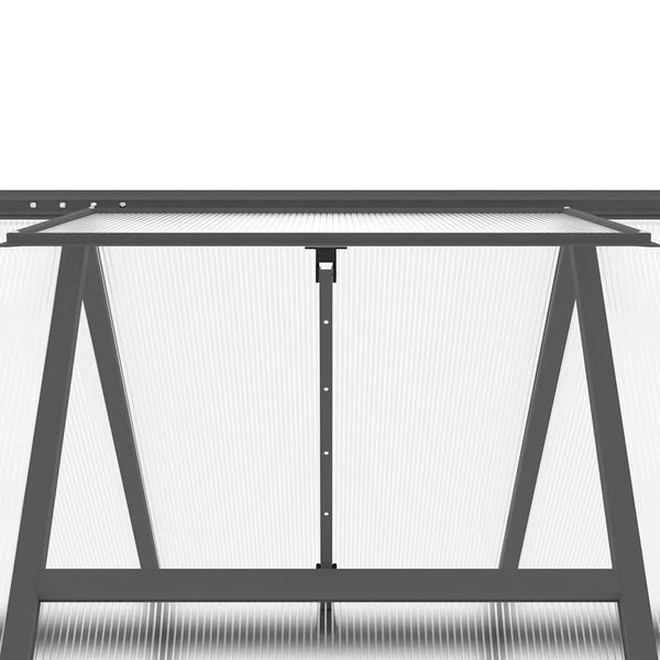 vidaXL Greenhouse with Foundation Frame Anthracite 445x169x195 cm Aluminum
