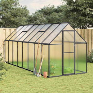 vidaXL Greenhouse with Foundation Frame Anthracite 445x169x195 cm Aluminum
