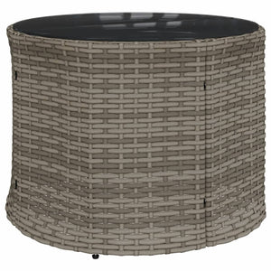 vidaXL 3-Piece Half-Round Garden Sofa Set Grey Poly Rattan