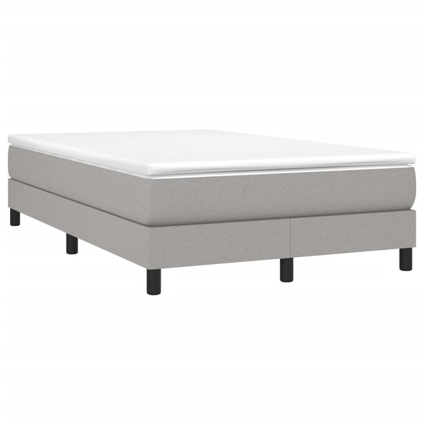 vidaXL Box Spring Bed with Mattress Light Gray 120x190 cm Fabric
