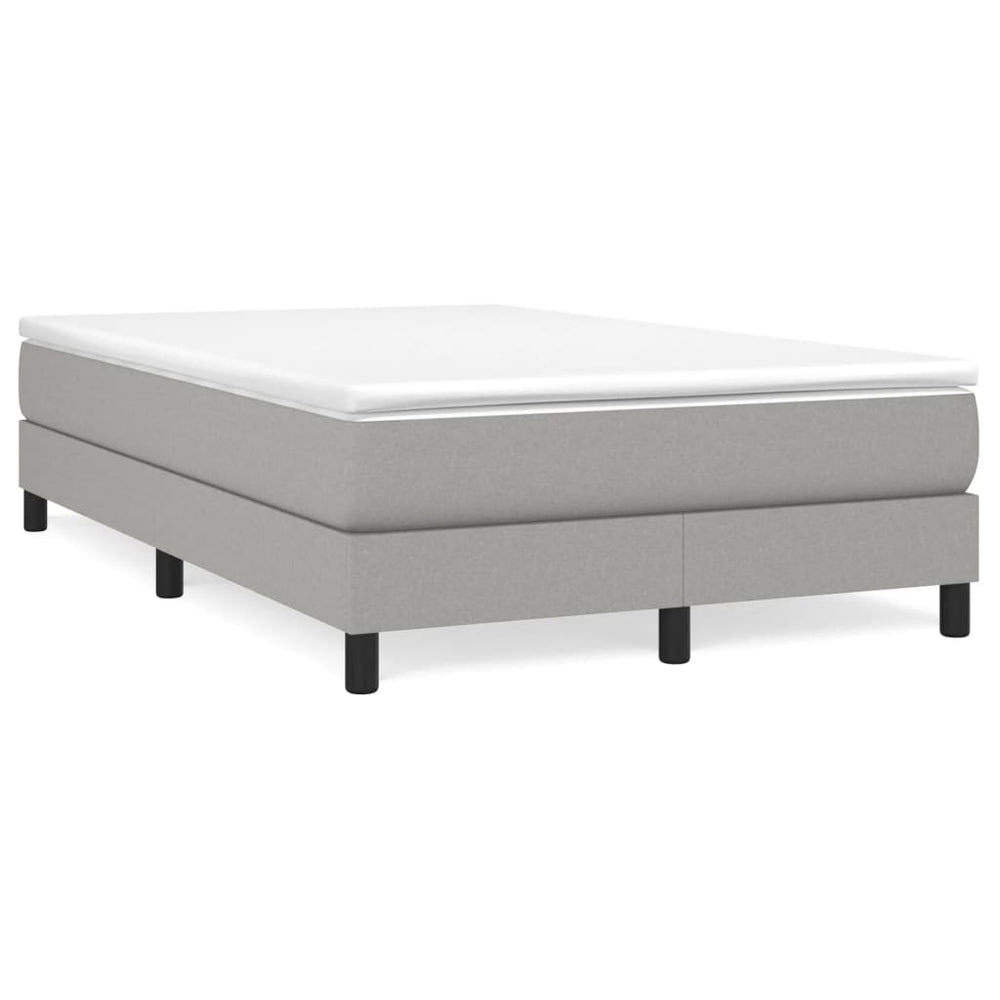 vidaXL Box Spring Bed with Mattress Light Gray 120x190 cm Fabric