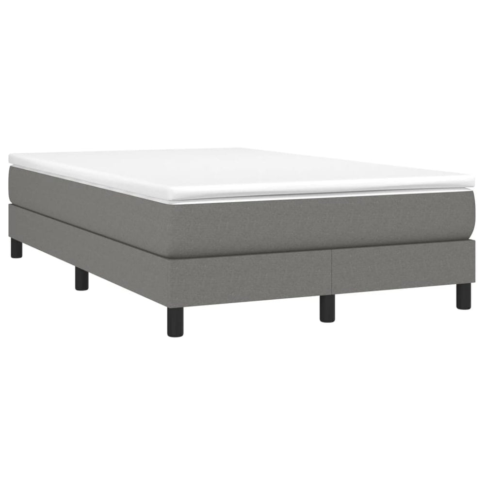 vidaXL Box Spring Bed with Mattress Dark Grey 120x190 cm Fabric