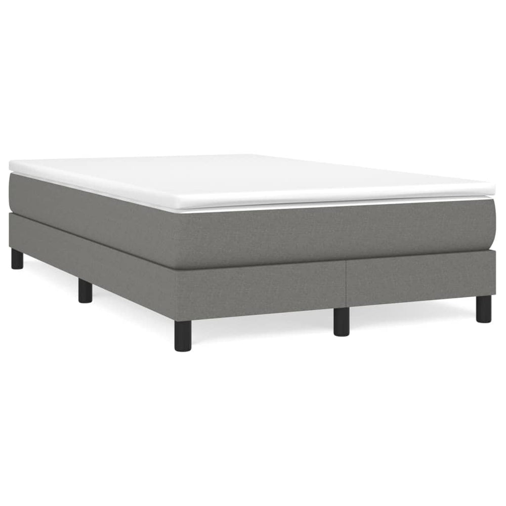 vidaXL Box Spring Bed with Mattress Dark Grey 120x190 cm Fabric