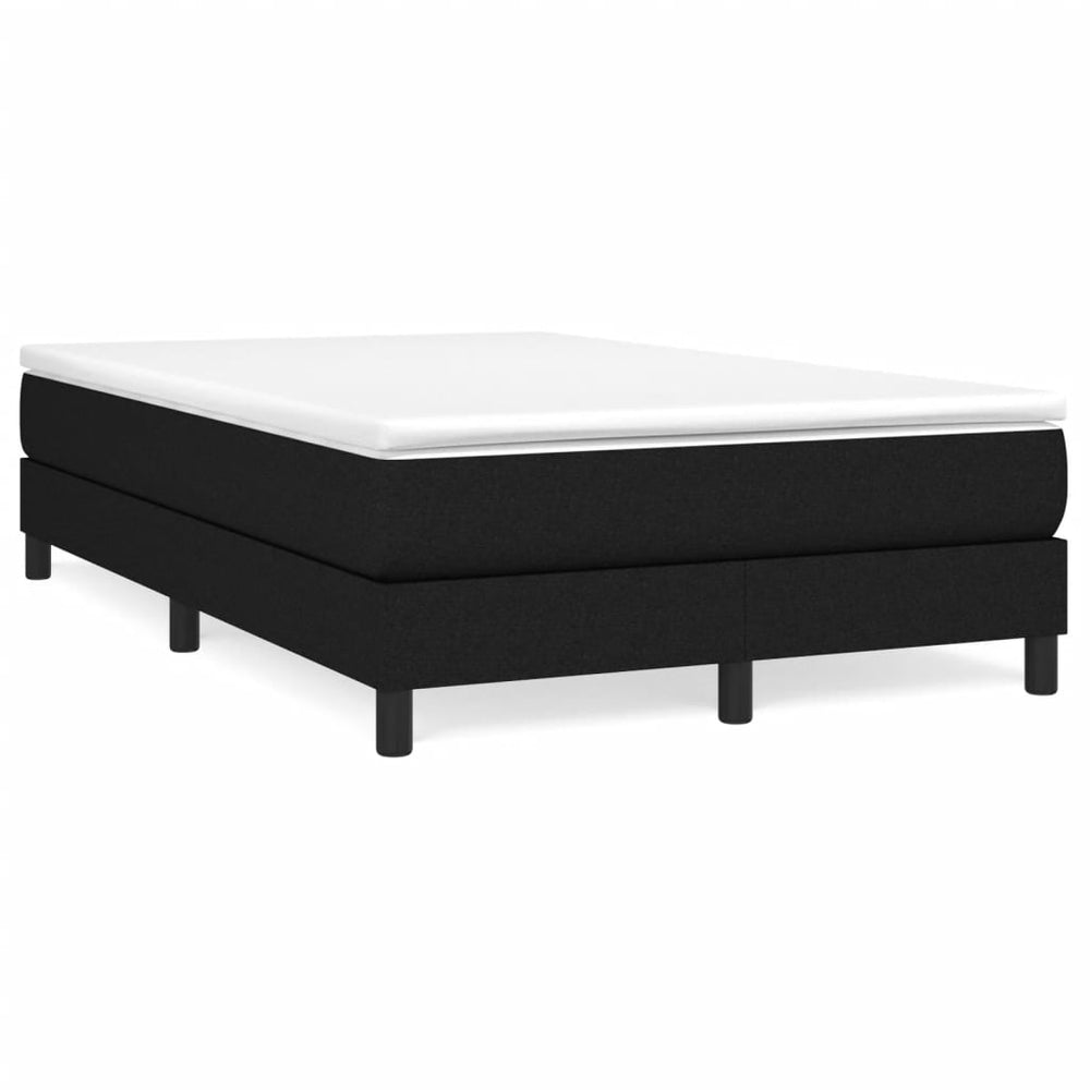 vidaXL Fabric Box Spring Bed with Mattress Black 120x190 cm