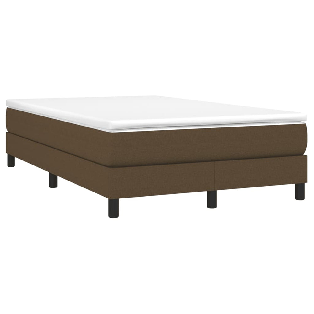 vidaXL Box Spring Bed with Mattress Dark Brown 120x190 cm Fabric