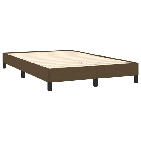 vidaXL Box Spring Bed with Mattress Dark Brown 120x190 cm Fabric