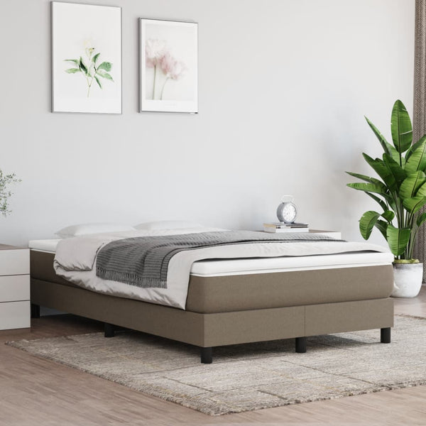 vidaXL Box Spring Bed with Mattress Taupe 120x190 cm Fabric
