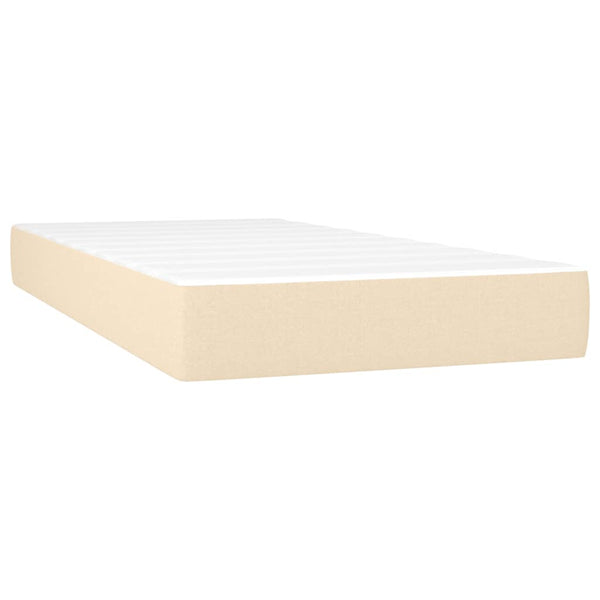 vidaXL Box Spring Bed with Mattress Cream 120x190 cm Fabric