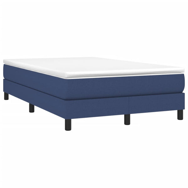 vidaXL Box Spring Bed with Mattress Blue 120x190 cm Fabric