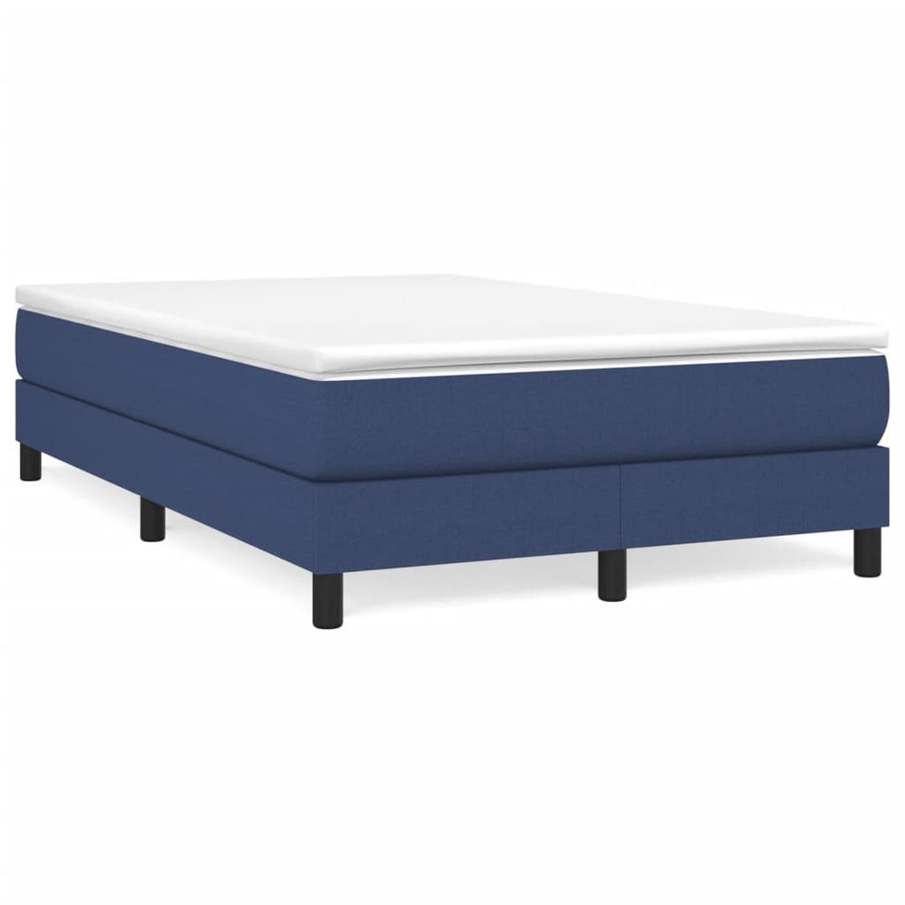 vidaXL Box Spring Bed with Mattress Blue 120x190 cm Fabric
