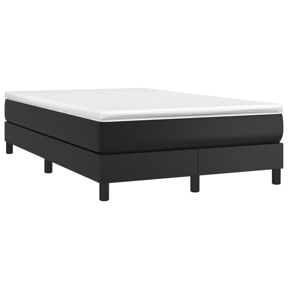 vidaXL Box Spring Bed with Mattress Black 120x190 cm Faux Leather