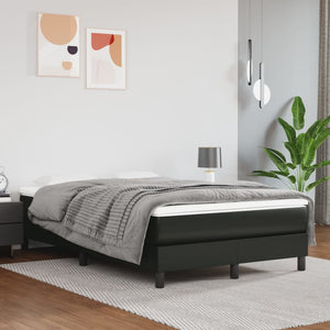 vidaXL Box Spring Bed with Mattress Black 120x190 cm Faux Leather