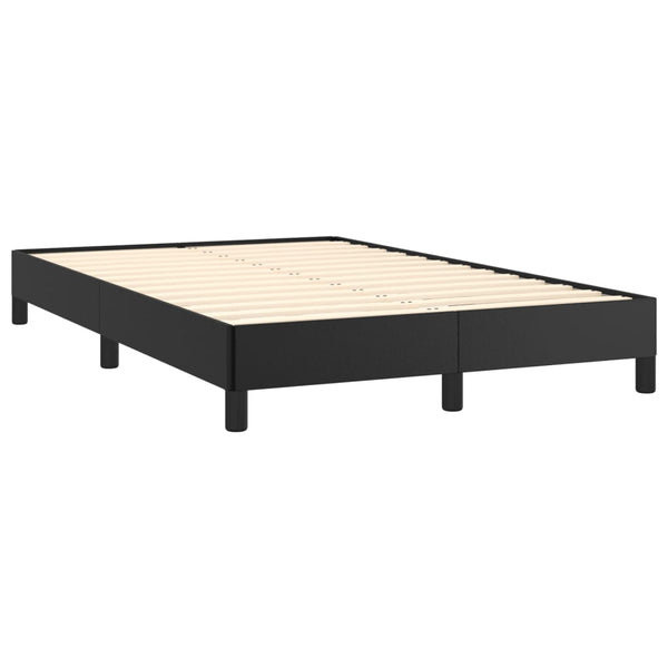 vidaXL Box Spring Bed with Mattress Black 120x190 cm Faux Leather