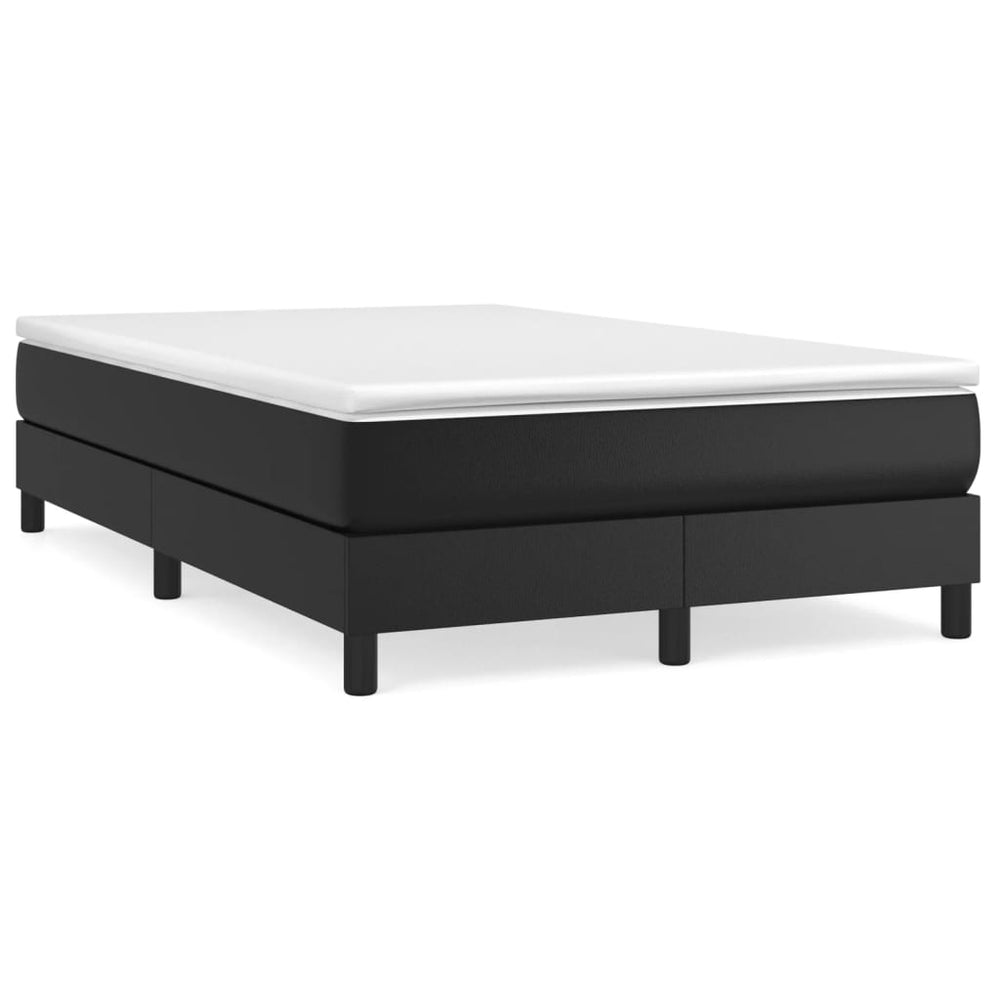 vidaXL Box Spring Bed with Mattress Black 120x190 cm Faux Leather