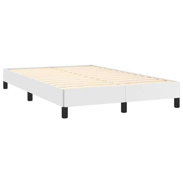 vidaXL Box Spring Bed with Mattress White 120x190 cm Faux Leather