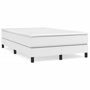 vidaXL Box Spring Bed with Mattress White 120x190 cm Faux Leather