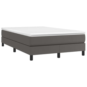 vidaXL Box Spring Bed with Mattress Grey 120x190 cm Faux Leather