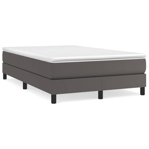 vidaXL Box Spring Bed with Mattress Grey 120x190 cm Faux Leather