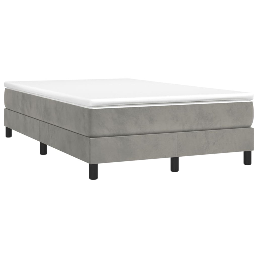 vidaXL Box Spring Bed with Mattress Light Grey 120x190 cm Velvet