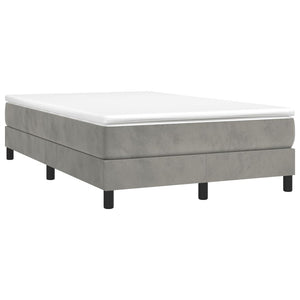 vidaXL Box Spring Bed with Mattress Light Grey 120x190 cm Velvet