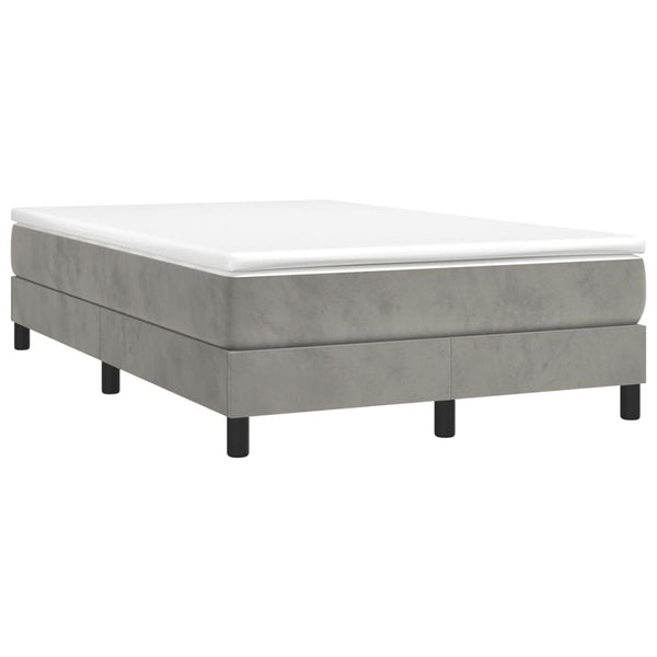 vidaXL Box Spring Bed with Mattress Light Grey 120x190 cm Velvet
