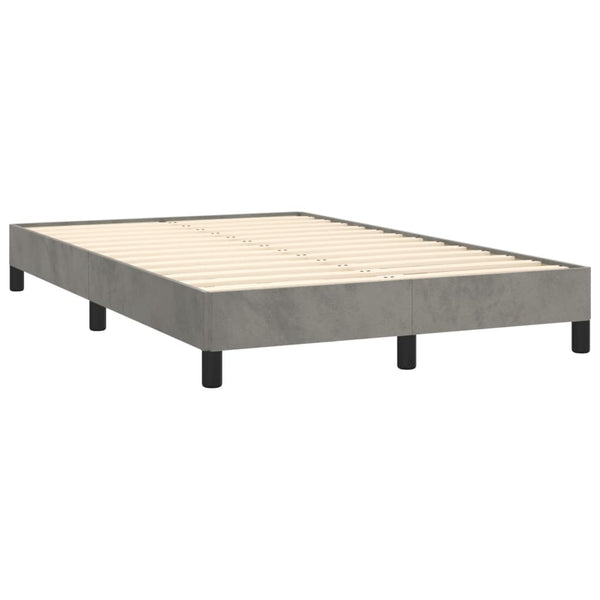 vidaXL Box Spring Bed with Mattress Light Grey 120x190 cm Velvet