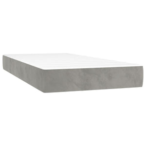 vidaXL Box Spring Bed with Mattress Light Grey 120x190 cm Velvet