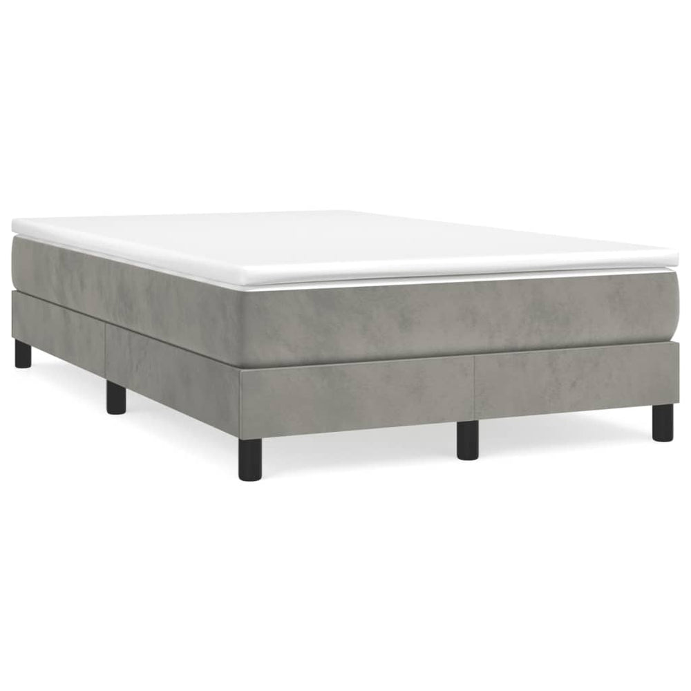 vidaXL Box Spring Bed with Mattress Light Grey 120x190 cm Velvet