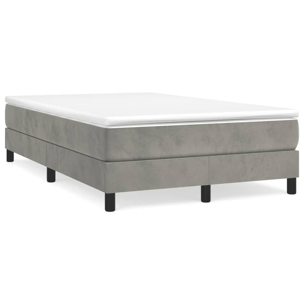 vidaXL Box Spring Bed with Mattress Light Grey 120x190 cm Velvet