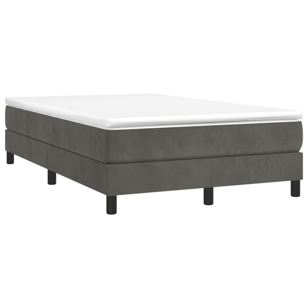 vidaXL Box Spring Bed with Mattress Dark Grey 120x190 cm Velvet