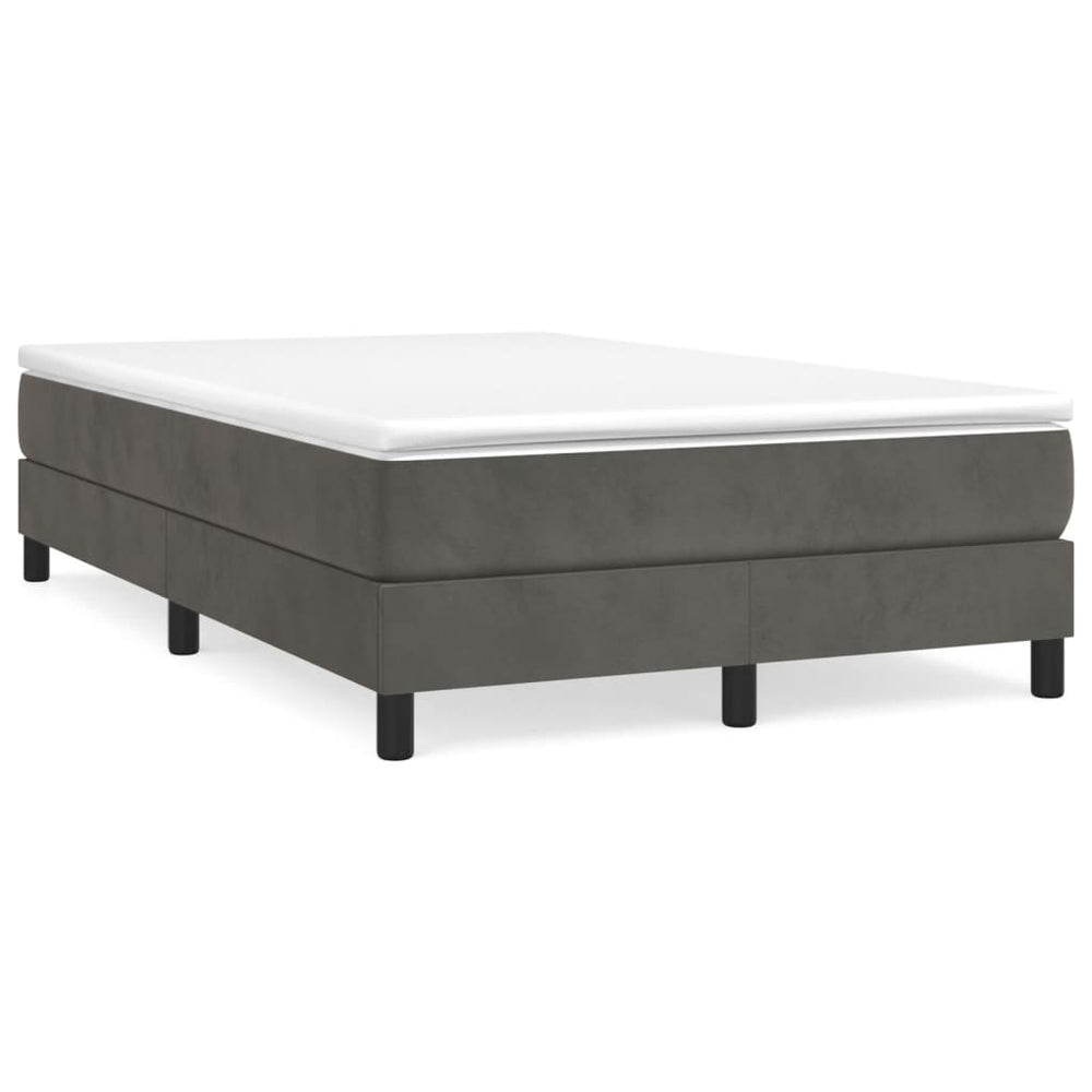 vidaXL Box Spring Bed with Mattress Dark Grey 120x190 cm Velvet
