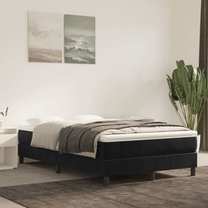 vidaXL Box Spring Bed with Mattress Black 120x190 cm Velvet